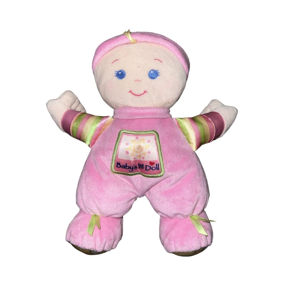 Fisher Price‎ My First Doll Lovey Pink Stuffed Plush Baby Rattle Used 10"